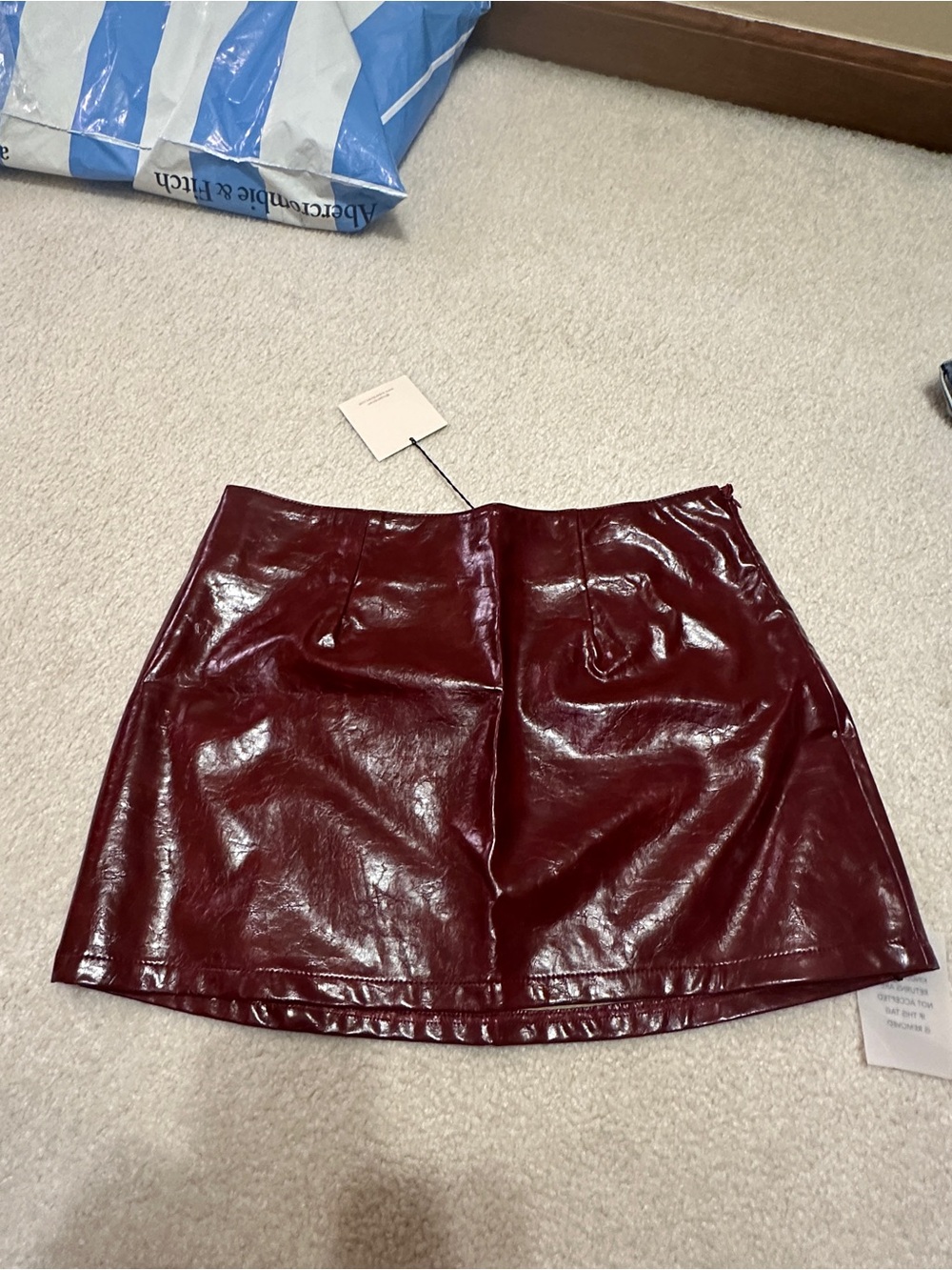 superdown Burgundy Patent Mini Skirt